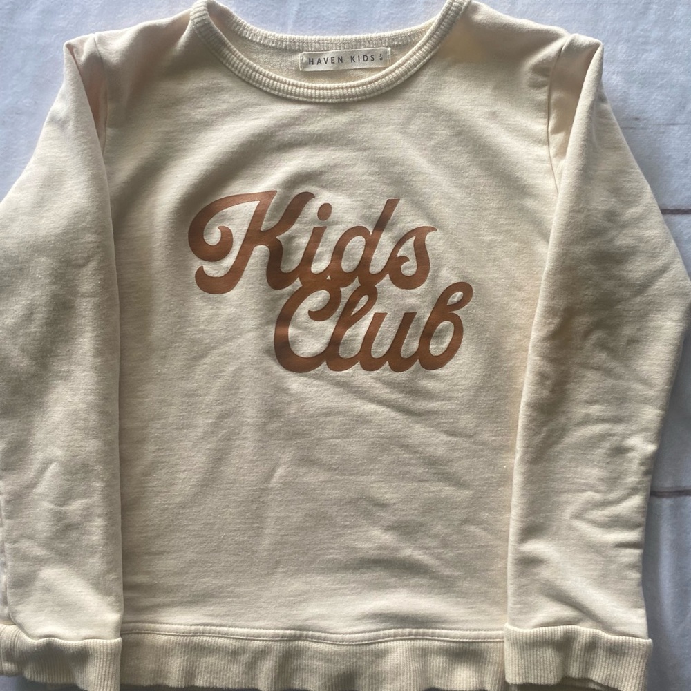 Haven Kids "Kids Club" Cream Shirt size 6-7 - Picture 8 of 9